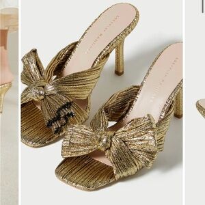 Loeffler Randall Claudia Oro Pleated Bow Mule